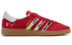 Limited edition Arsenal FC Dennis Bergkamp Adidas Munchen red custom trainers / sneakers