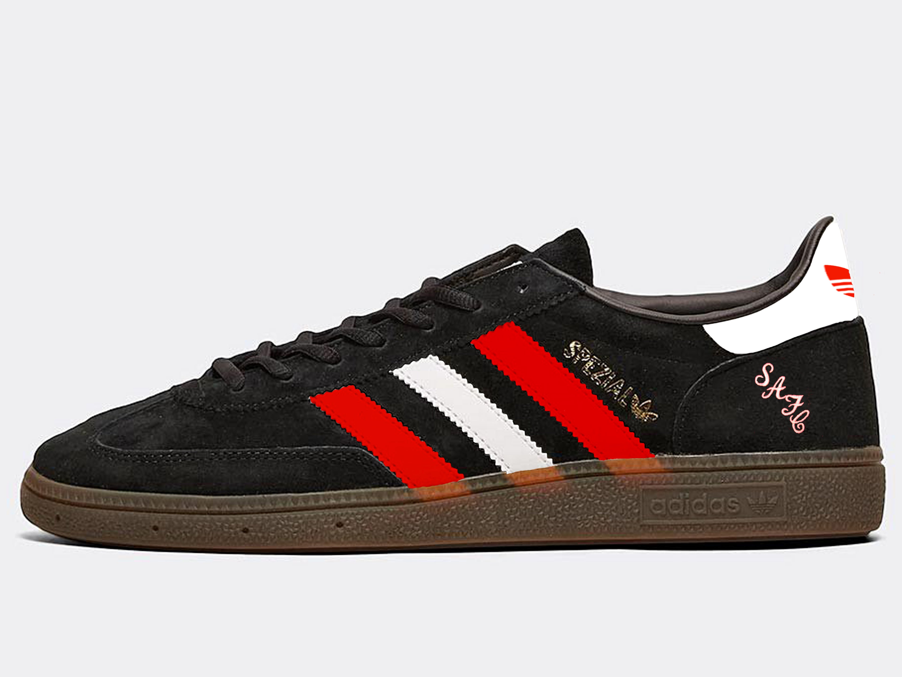 Limited edition Sunderland FA Cup winners 73 Adidas custom Black / Red Sneakcustomtrainers.com Limited edition Sunderland FA Cup winners 73 Adidas custom Black / Red Sneakcustomtrainers.com