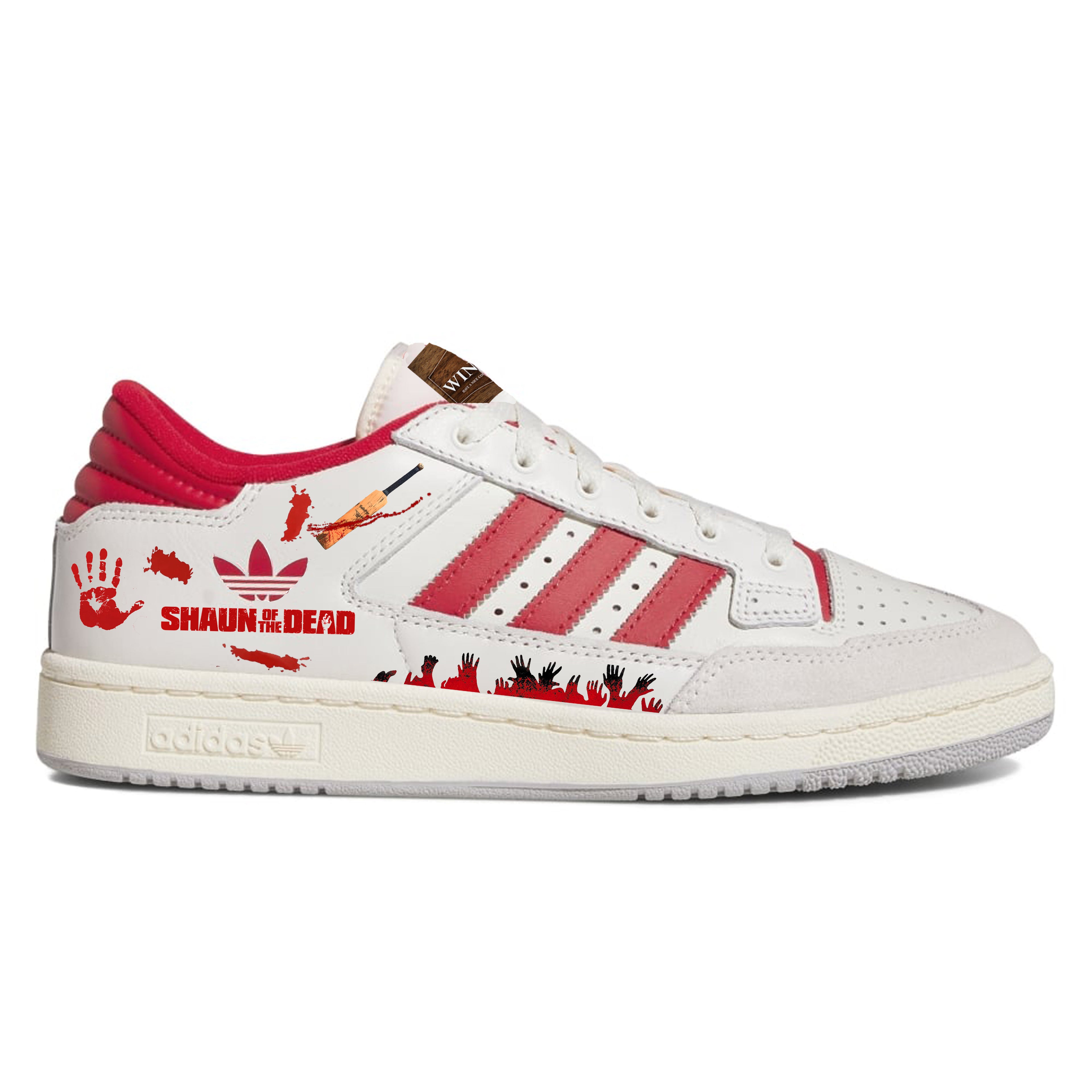 Limited edition Shaun of the dead white / red Adidas Centennial 85 Low trainers / sneakers