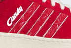 Limited edition Liverpool FC Ian Rush Candy 89/90 Kit  red / white Adidas custom Jabbar trainers / sneakers