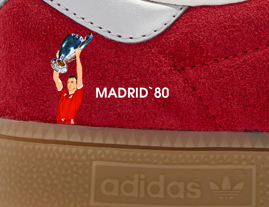 Limited edition Nottingham Forest European cup winners 79 and 80 Custom Adidas Munchen red custom trainers / sneakers