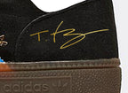Limited edition Tyson Fury inspired Black / Gold / Green Adidas custom Handball Spezial trainers / sneakers