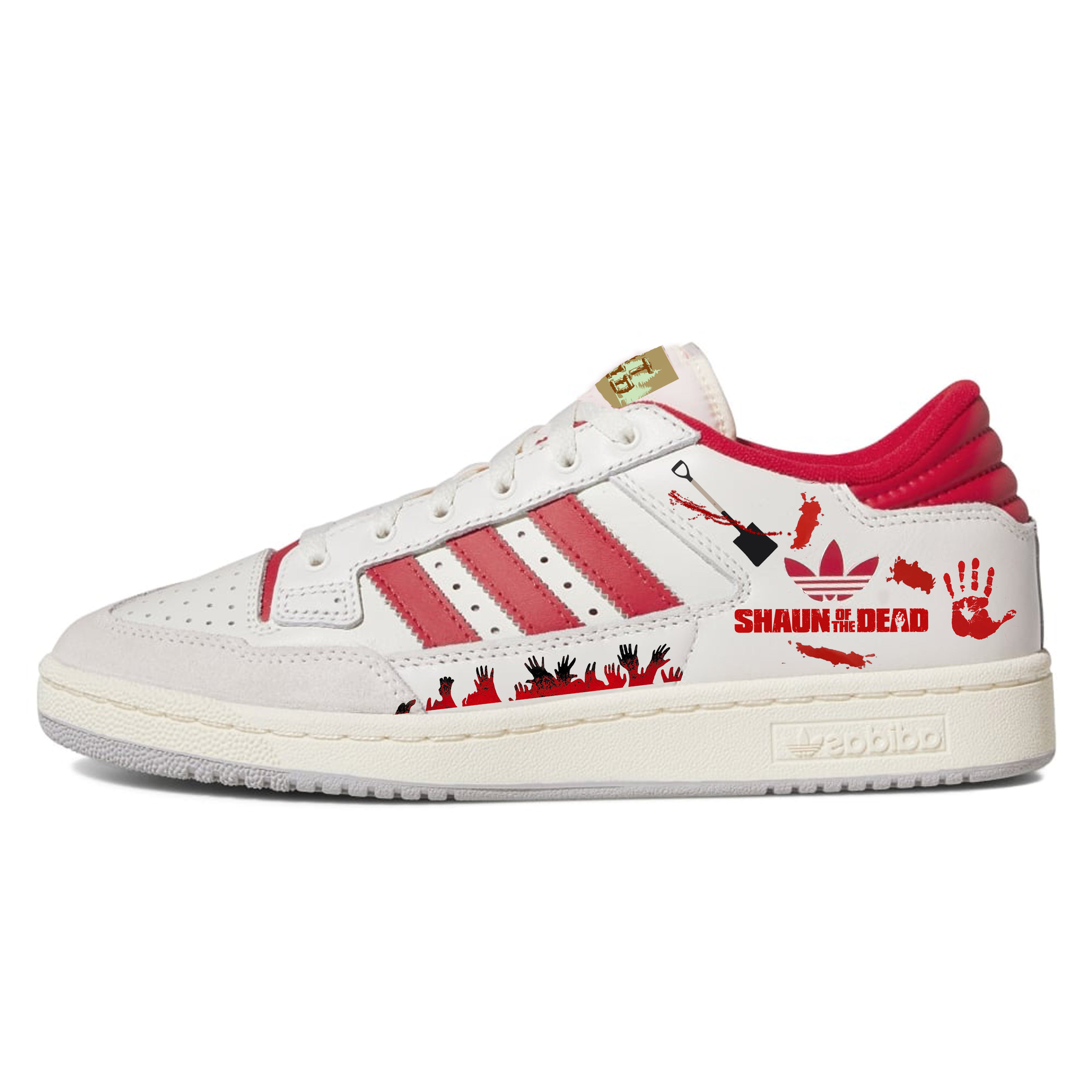 Limited edition Shaun of the dead white / red Adidas Centennial 85 Low trainers / sneakers
