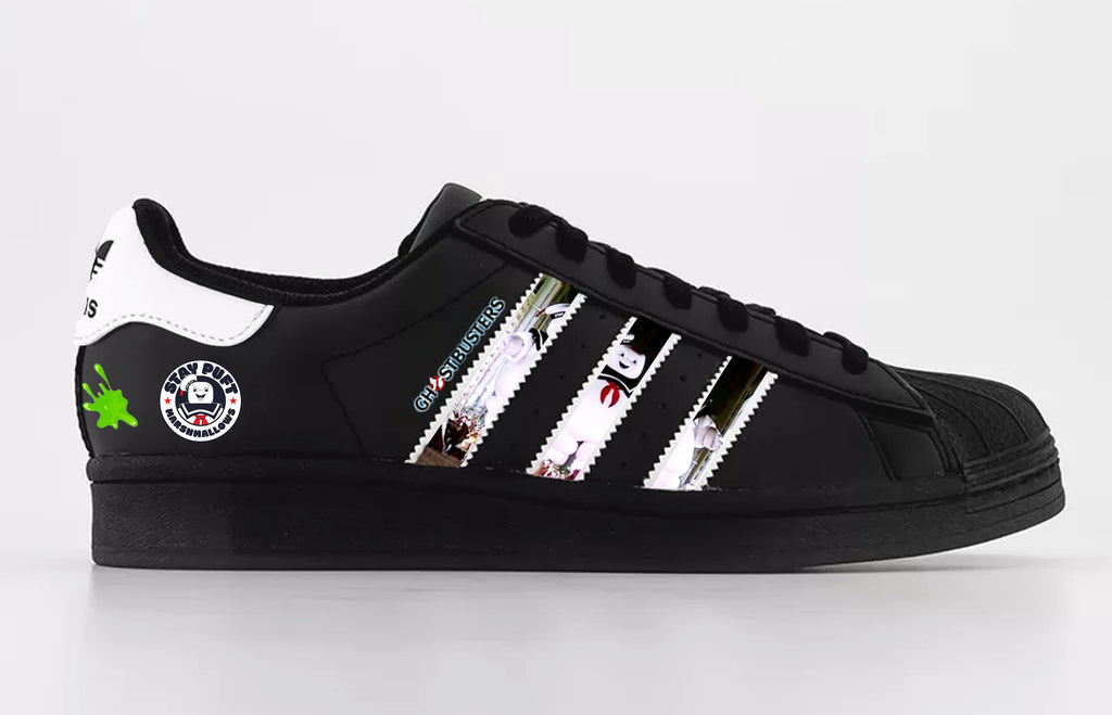 Limited edition Ghostbusters Black Adidas Superstar trainers / sneaker – Sneakcustomtrainers.com