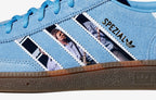 Limited edition Oasis Liam and Noel Adidas custom Light blue / white Handball Spezial trainers / sneakers