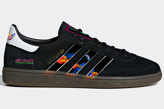 Limited edition Dire Staits - Money for Nothing Adidas custom Black Spezial trainers / sneakers (Copy)