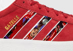 Limited edition Liverpool FC Jordan Henderson inspired red / white Adidas custom Gazelle trainers / sneakers
