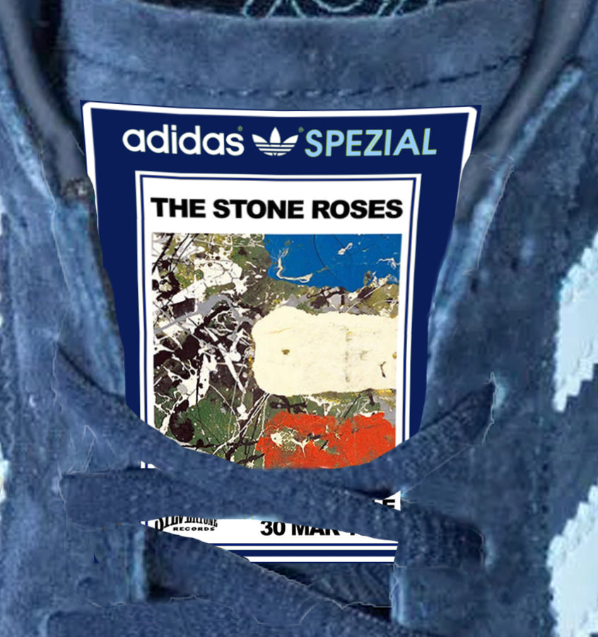 Limited edition The Stone Roses I am the resurrection adidas originals Dark Blue Spezial custom trainers / sneakers