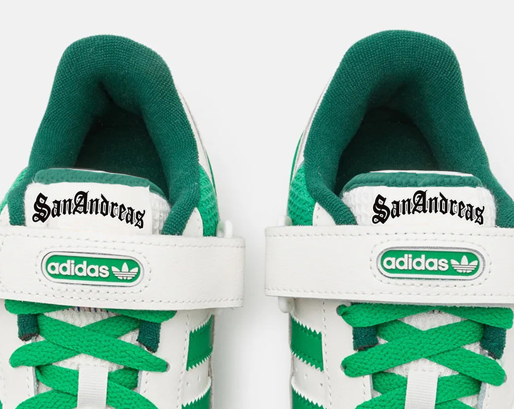 Limited edition GTA San Andreas Green / White Adidas custom Rivalry low trainers / sneakers
