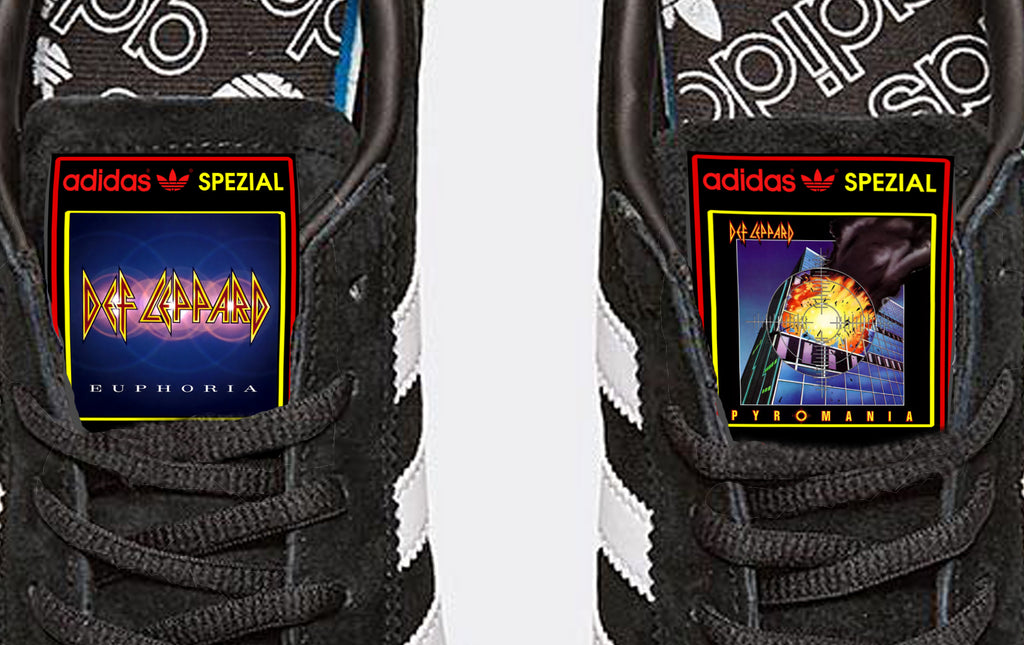 Limited edition Def Leppard - Adidas custom Black Spezial trainers / sneakers