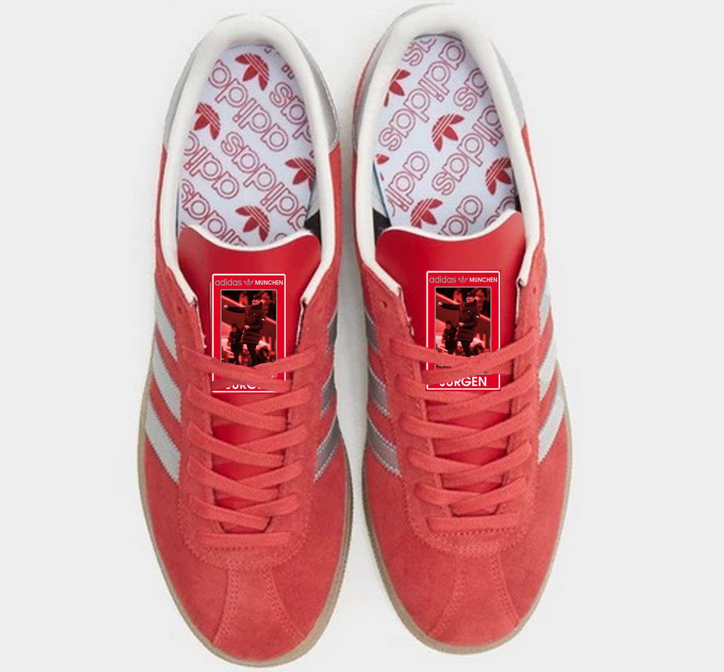 Limited edition Liverpool FC Jurgen Klopp 6 trophies inspired red / silver Adidas custom Munchen trainers / sneakers