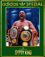 Limited edition Tyson Fury inspired Black / Gold / Green Adidas custom Handball Spezial trainers / sneakers