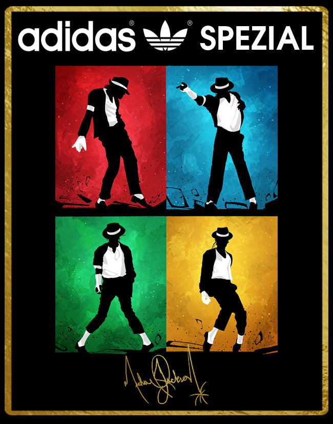 Limited edition Michael Jackson black / white Adidas custom Handball Spezial trainers / sneakers