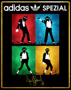 Limited edition Michael Jackson black / white Adidas custom Handball Spezial trainers / sneakers