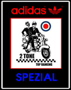 Limited edition Two tone Ska Mods black / white Adidas custom Handball Spezial trainers / sneakers