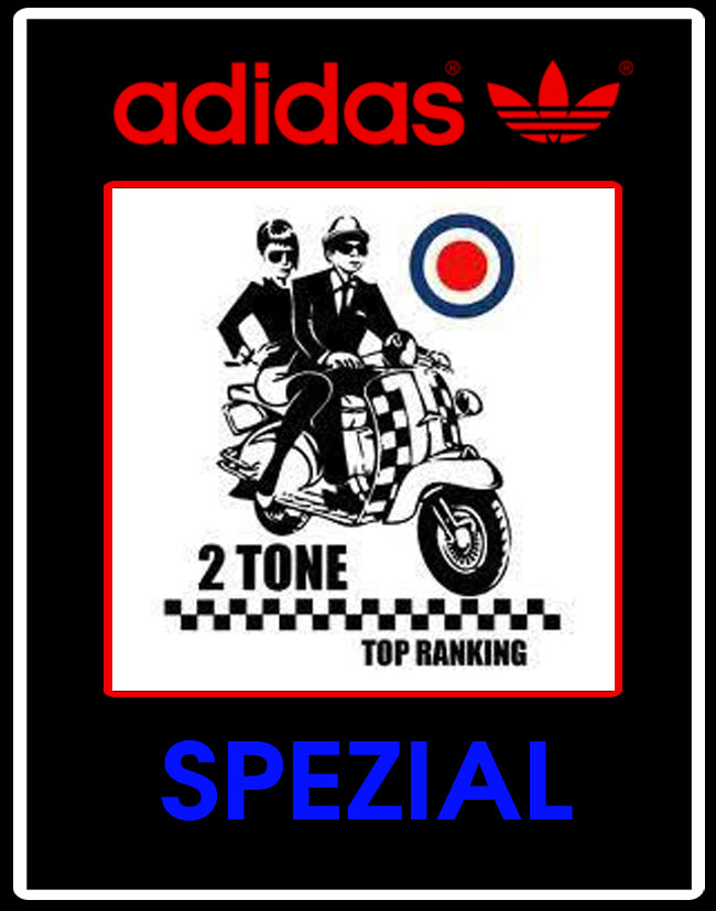 Limited edition Two tone Ska Mods black / white Adidas custom Handball Spezial trainers / sneakers