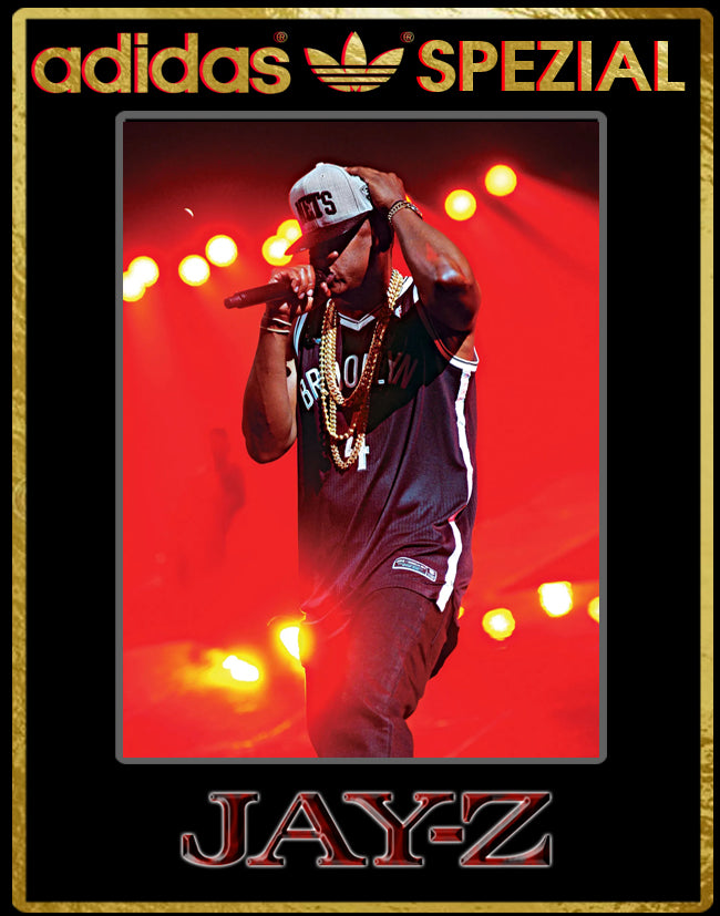 Limited edition Jay-Z / grey / black Adidas custom Handball Spezial tr –  Sneakcustomtrainers.com