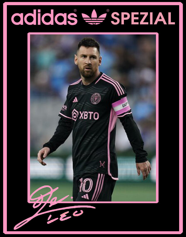 Limited edition Messi Inter Miami Black / pink Adidas custom Handball Spezial trainers / sneakers