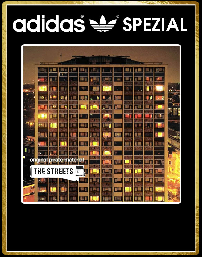 Limited edition The Streets Original Pirate Material inspired black / white  Adidas custom Handball Spezial trainers / sneakers