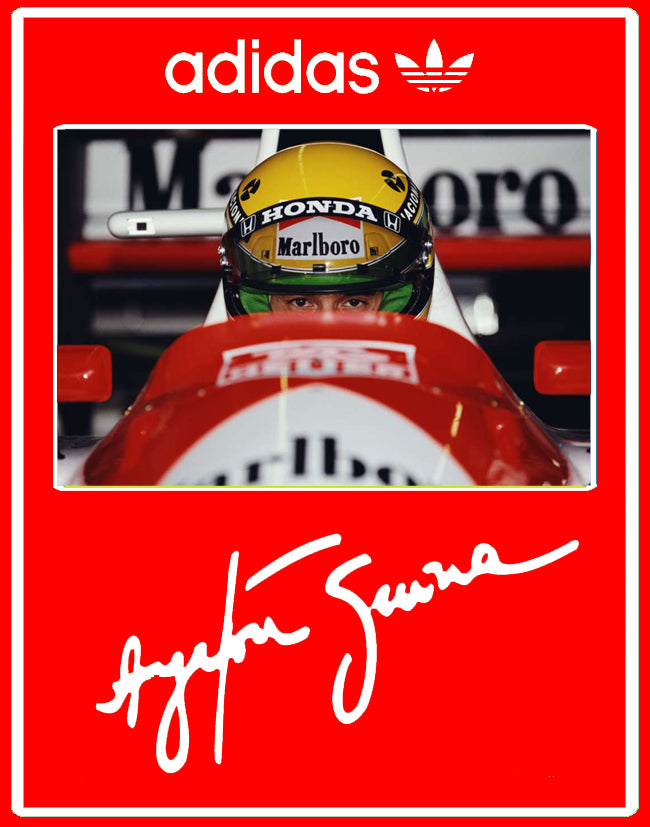 Limited edition F1 Ayrton Senna Red / White Adidas custom Jabaar trainers / sneakers