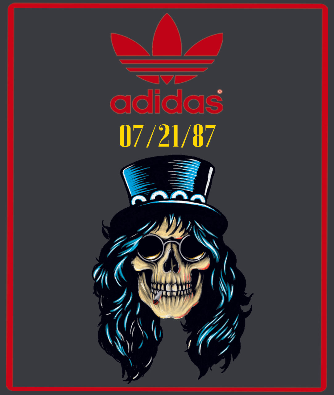 Limited edition Guns N Roses Appetite For Destruction black / red / yellow Adidas custom Handball Spezial trainers / sneakers