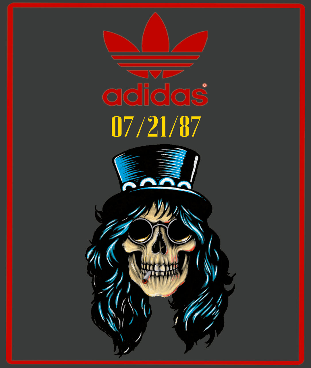 Limited edition Guns N Roses Appetite For Destruction black / red / yellow Adidas custom Handball Spezial trainers / sneakers