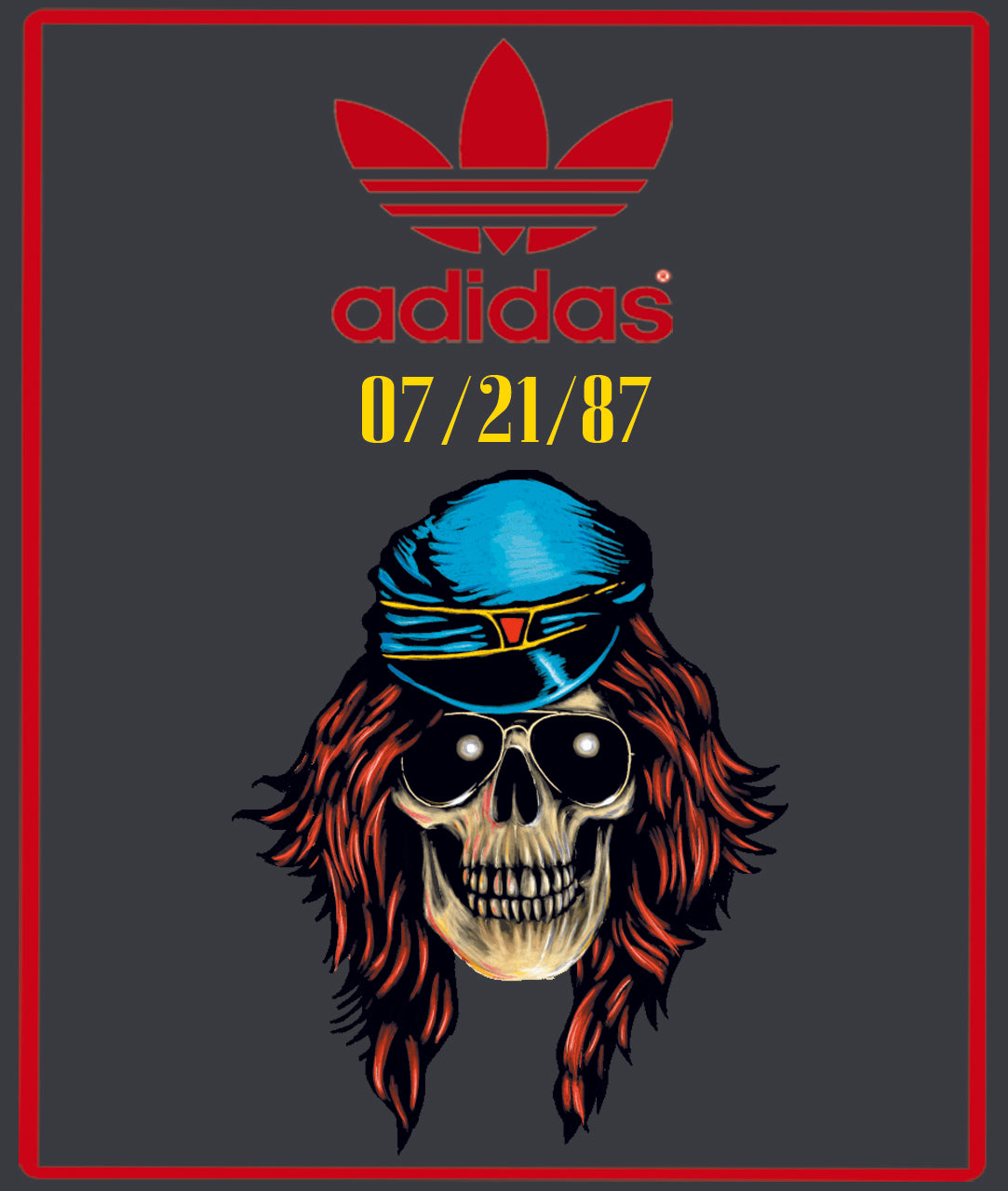 Limited edition Guns N Roses Appetite For Destruction black / red / yellow Adidas custom Handball Spezial trainers / sneakers