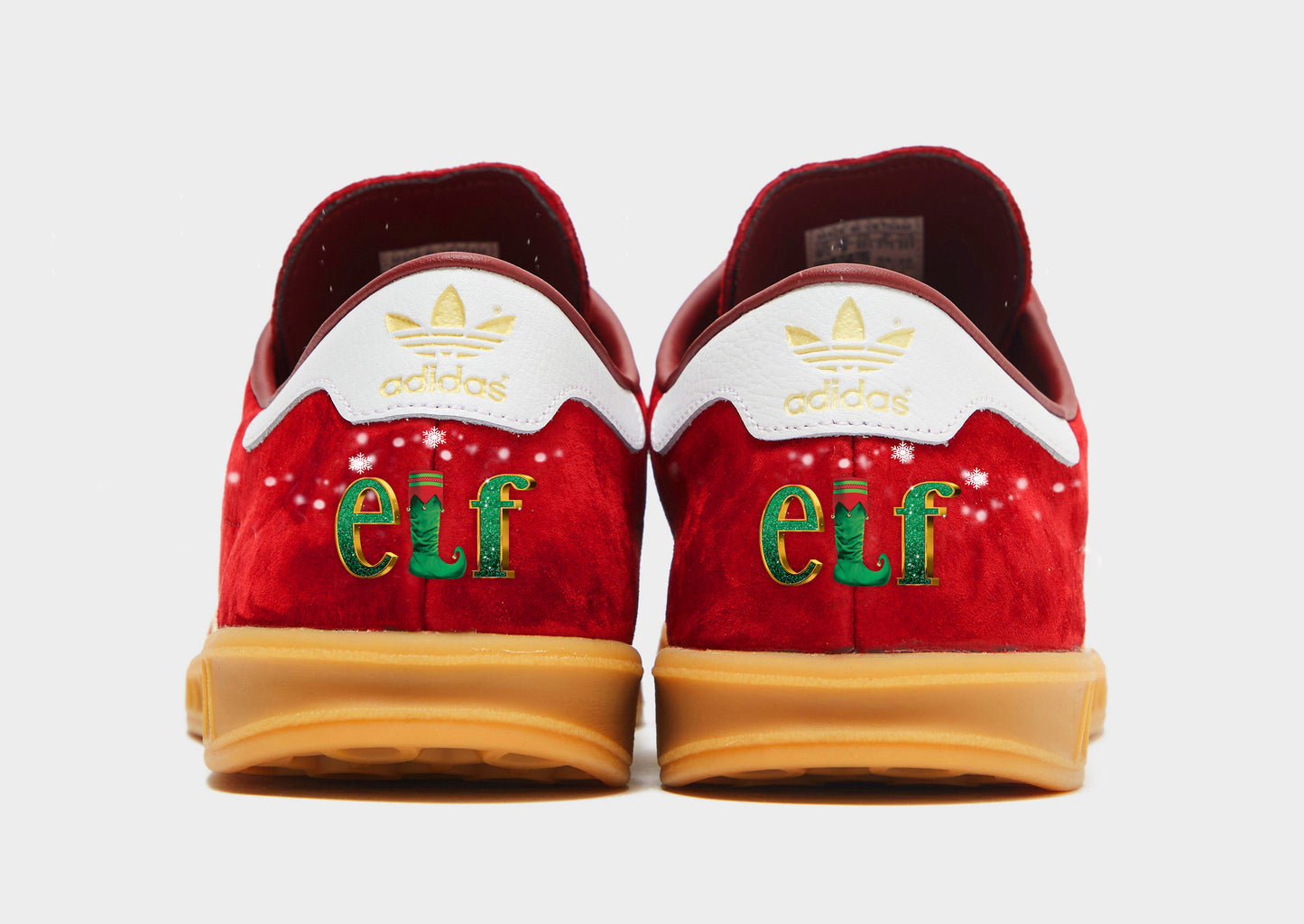 Limited edition Elf (Buddy) Christmas movie red / white / green Adidas Hamburg trainers / sneakers