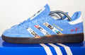 Limited edition U2 Achtung Baby Sky blue / white Adidas custom Handball Spezial trainers / sneakers