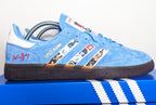 Limited edition U2 Achtung Baby Sky blue / white Adidas custom Handball Spezial trainers / sneakers