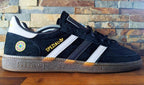 Limited edition retro Newcastle Tino Asprilia inspired Black /White/  Adidas custom Handball Spezial trainers / sneakers