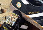 Limited edition retro Newcastle Tino Asprilia inspired Black /White/  Adidas custom Handball Spezial trainers / sneakers