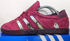 Limited edition Oasis Wonderwall inspired burgundy Adidas custom Tobacco gruen trainers / sneakers