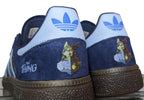 Limited edition John Carpenters The Thing movie inspired navy blue /sky blue Adidas custom Handball Spezial trainers / sneakers