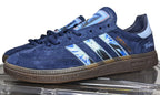 Limited edition John Carpenters The Thing movie inspired navy blue /sky blue Adidas custom Handball Spezial trainers / sneakers