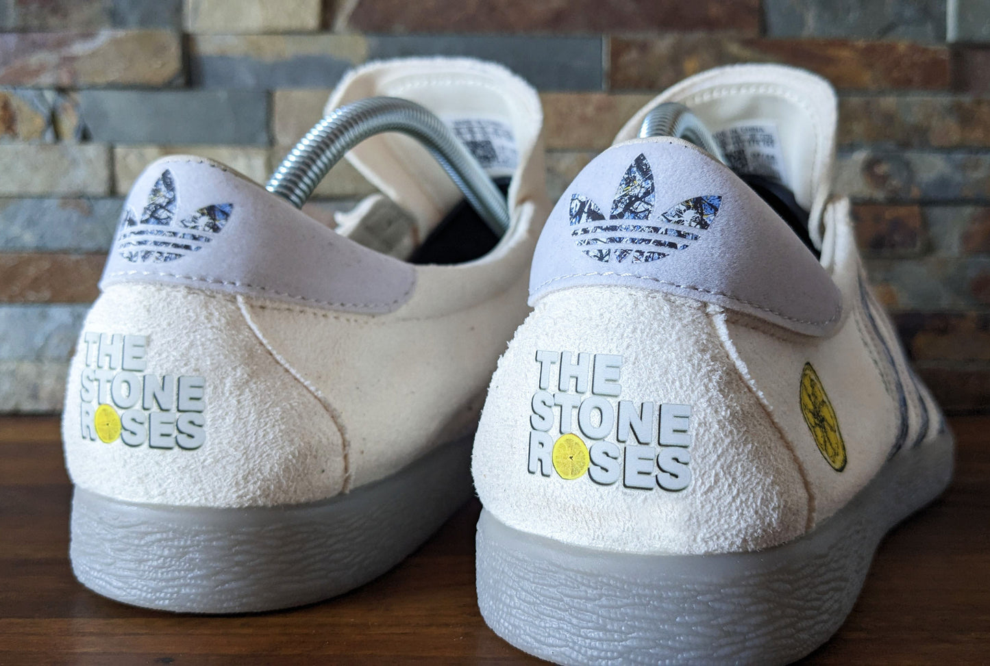 Limited edition The Stone Roses Made of Stone Custom Adidas originals off white / grey trainers / sneakers