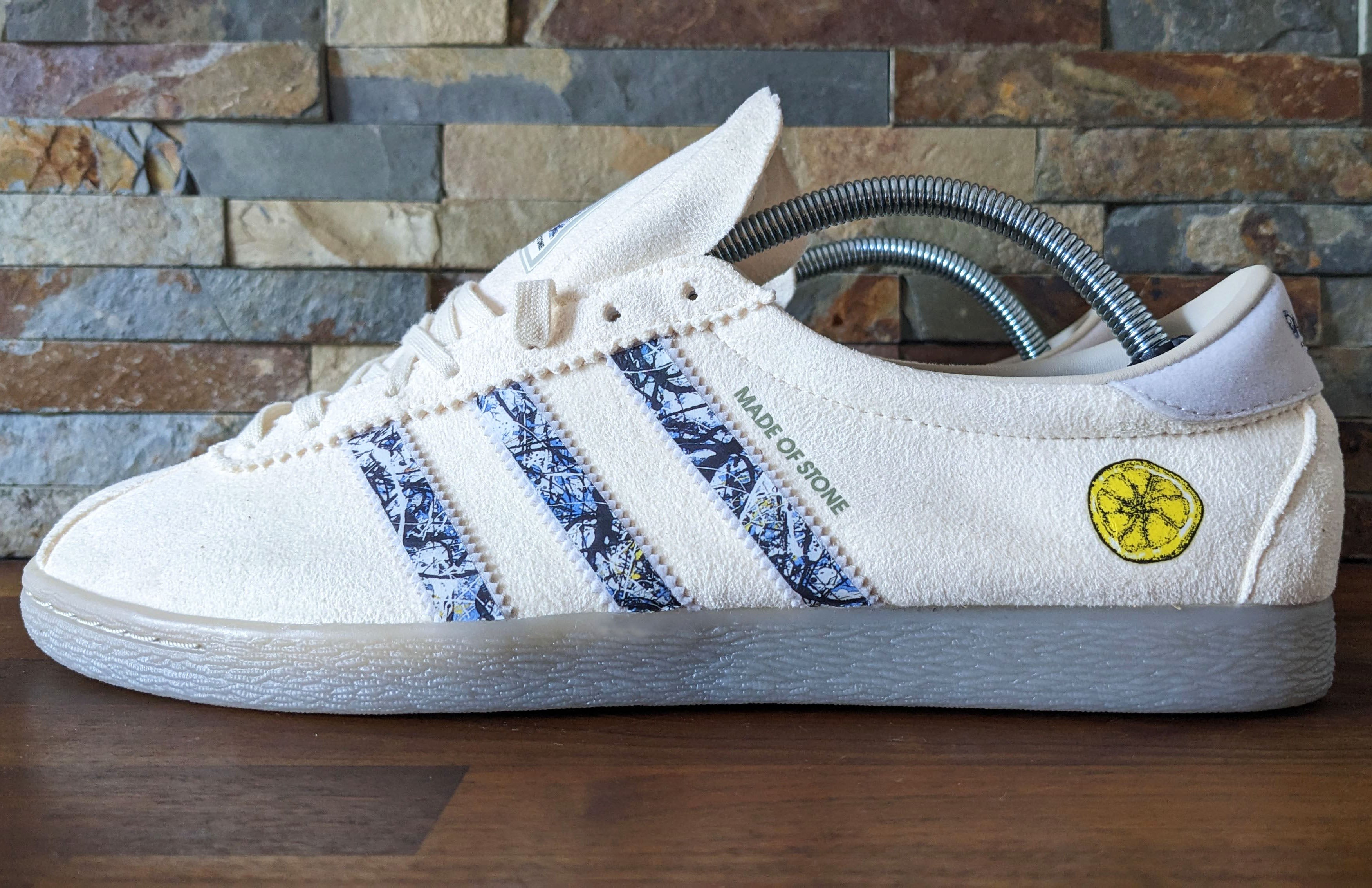 Limited edition The Stone Roses Made of Stone Custom Adidas originals off white / grey trainers / sneakers