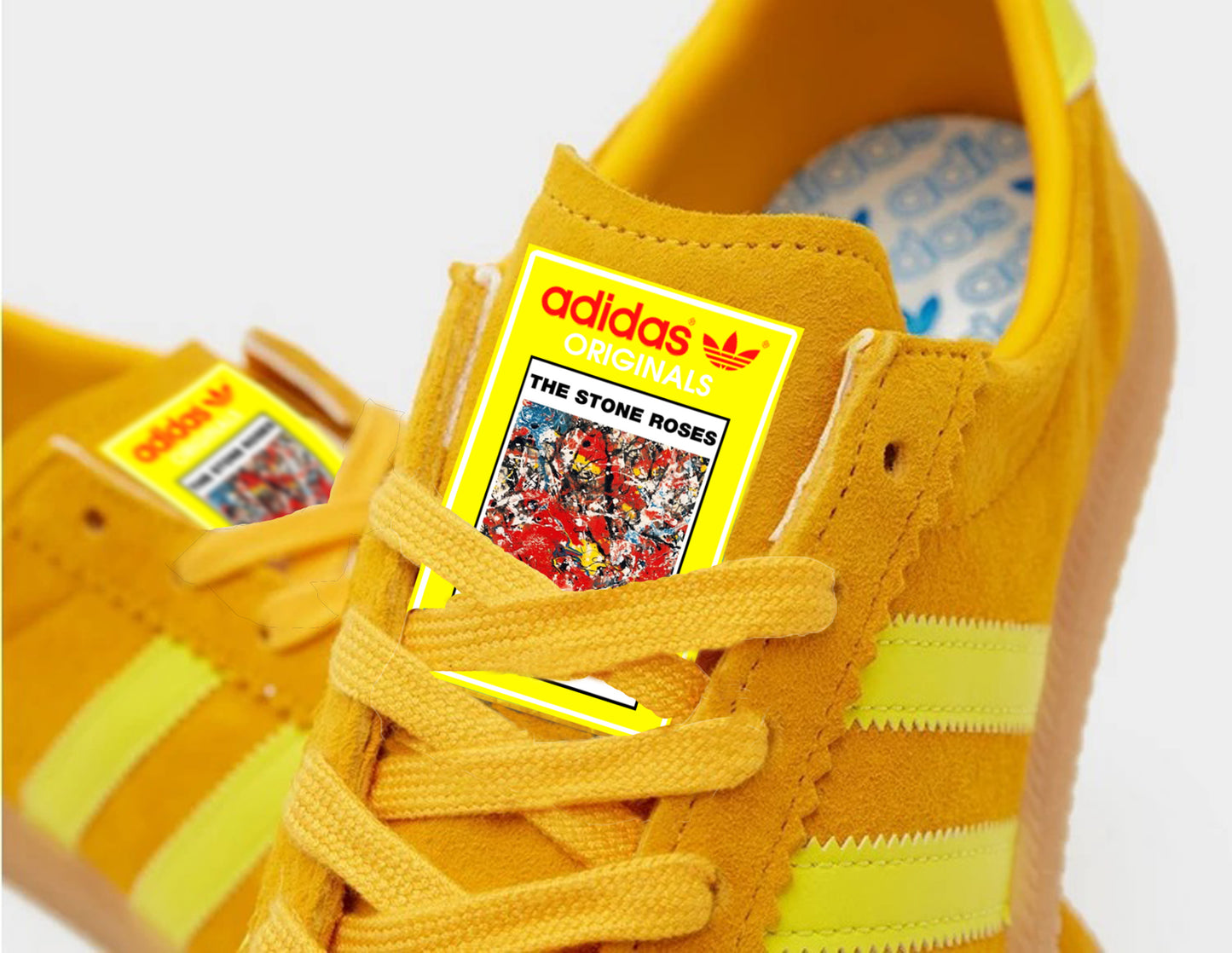 Limited edition The Stone Roses Elephant Stone Adidas Sunshine yellow / red  trainers / sneakers