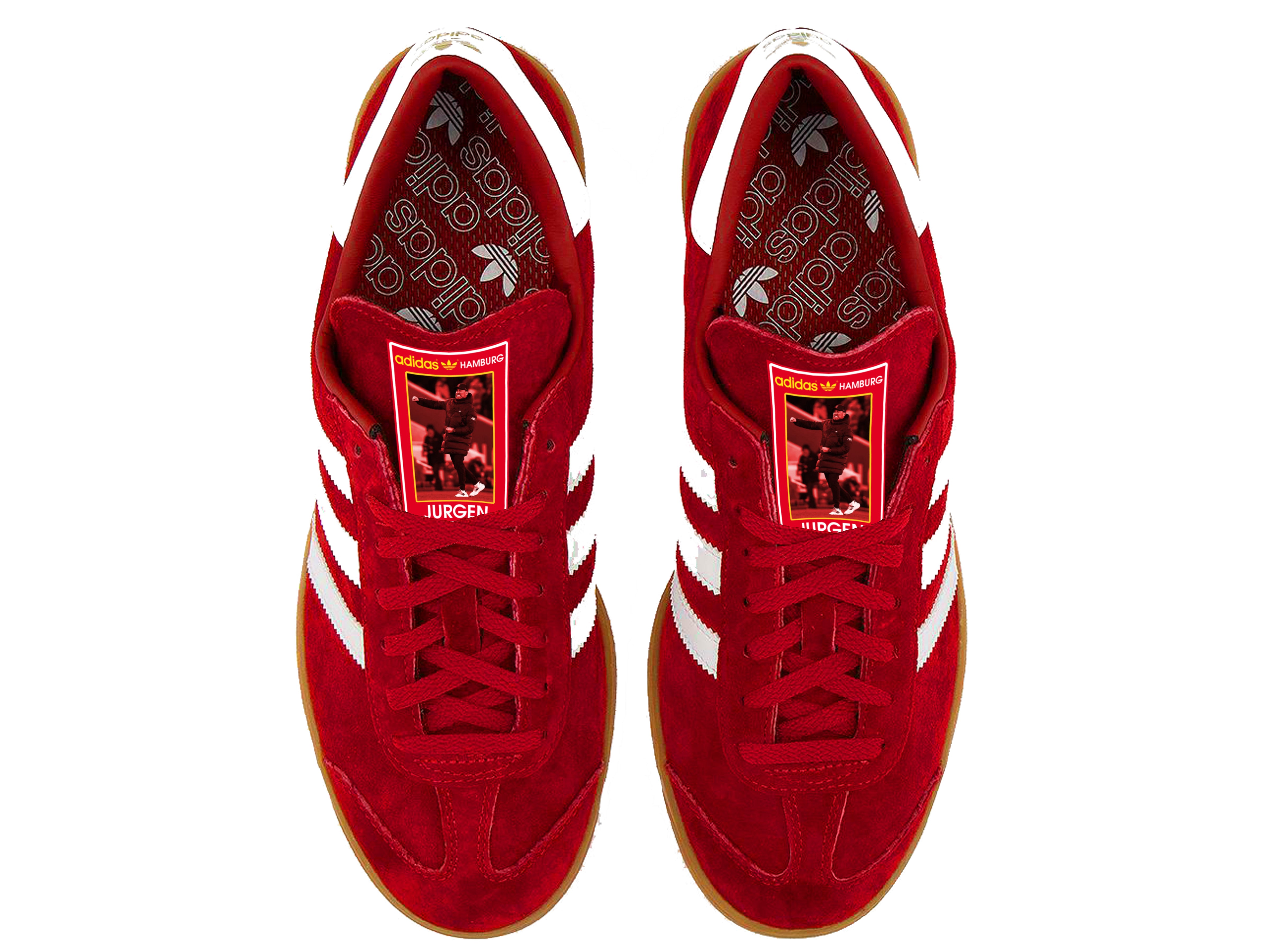 Red adidas clearance hamburg trainers