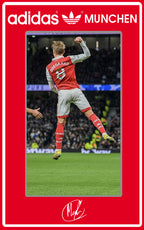 Limited edition Arsenal FC Martin Odegard Adidas Munchen red custom trainers / sneakers