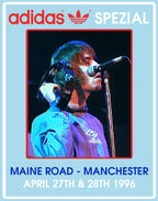 Limited edition Oasis Maine road `96 inspired blue /white Adidas custom Handball Spezial trainers / sneakers