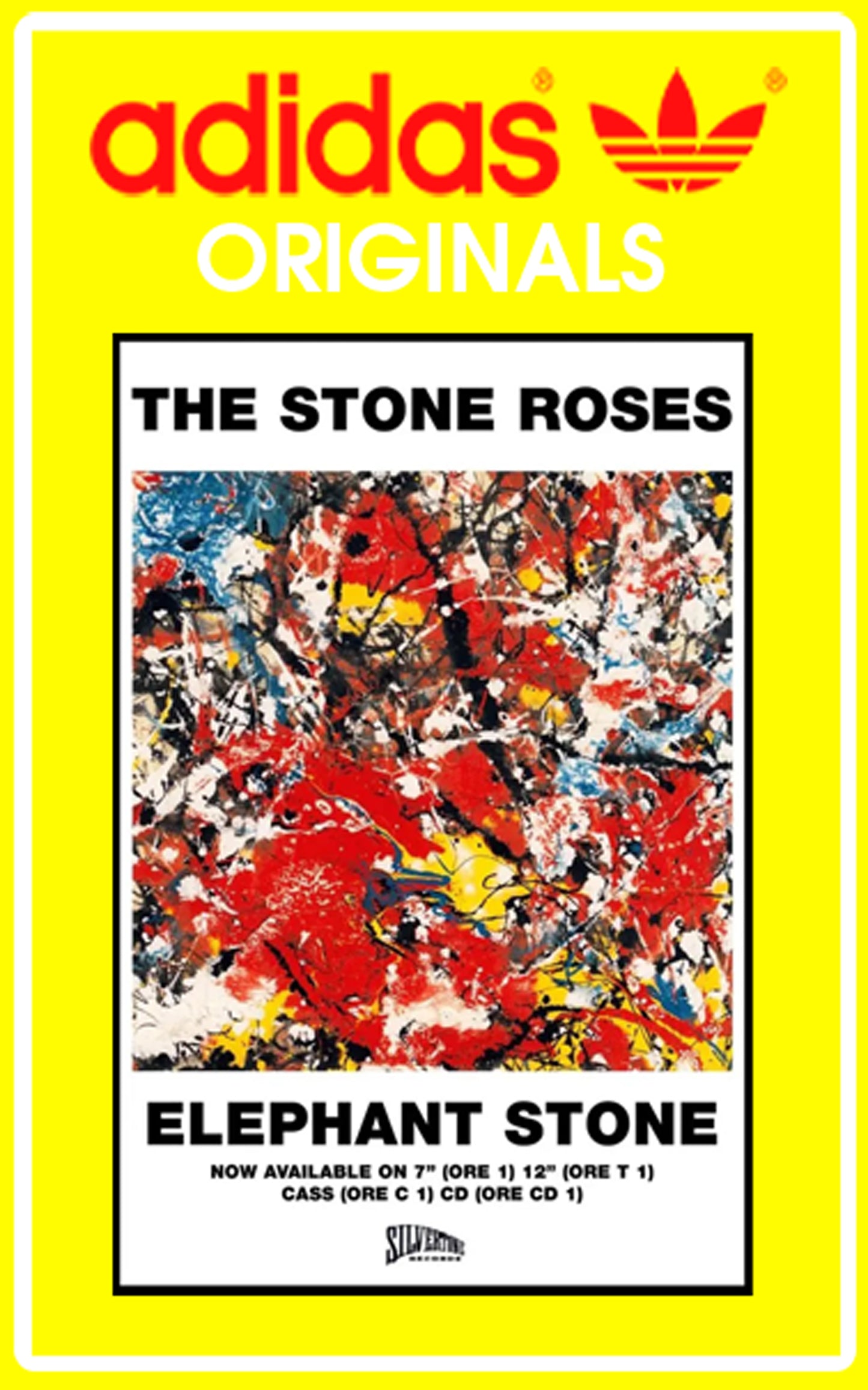 Limited edition The Stone Roses Elephant Stone Adidas Sunshine yellow / red  trainers / sneakers