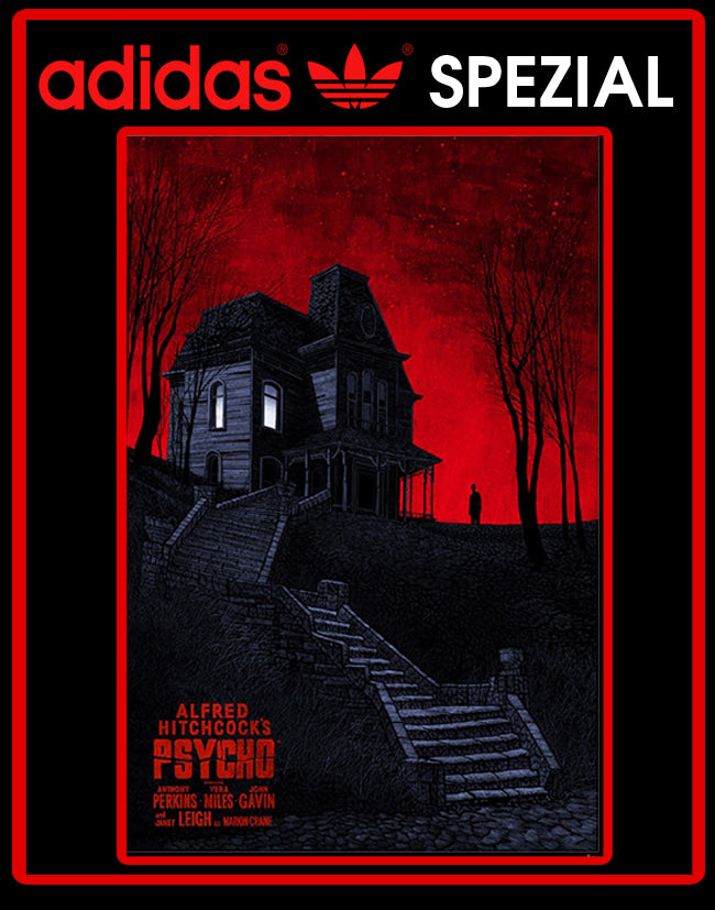 Limited edition Hitchcock`s Psycho movie Black / White / red Adidas Handball Spezial trainers / sneakers