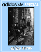 Limited edition Oasis Slide Away inspired blue /white  Adidas custom Handball Spezial trainers / sneakers