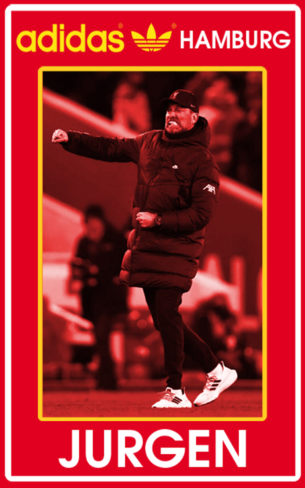 Limited edition Liverpool FC Jurgen Klopp 6 trophies inspired red / white Adidas custom Hamburg trainers / sneakers