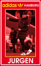 Limited edition Liverpool FC Jurgen Klopp 6 trophies inspired red / white Adidas custom Hamburg trainers / sneakers