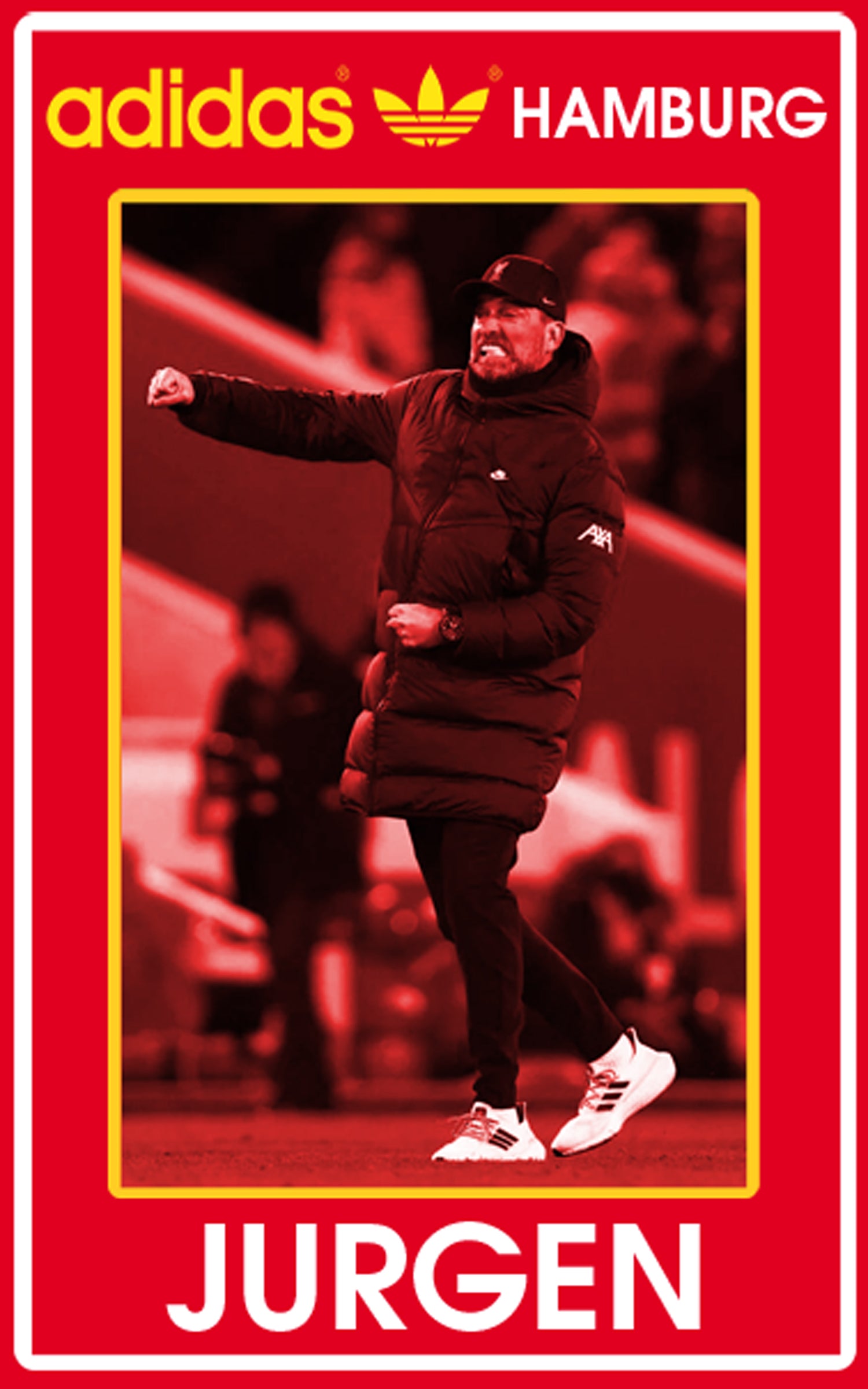 Limited edition Liverpool FC Jurgen Klopp 6 trophies inspired red / white Adidas custom Hamburg trainers / sneakers