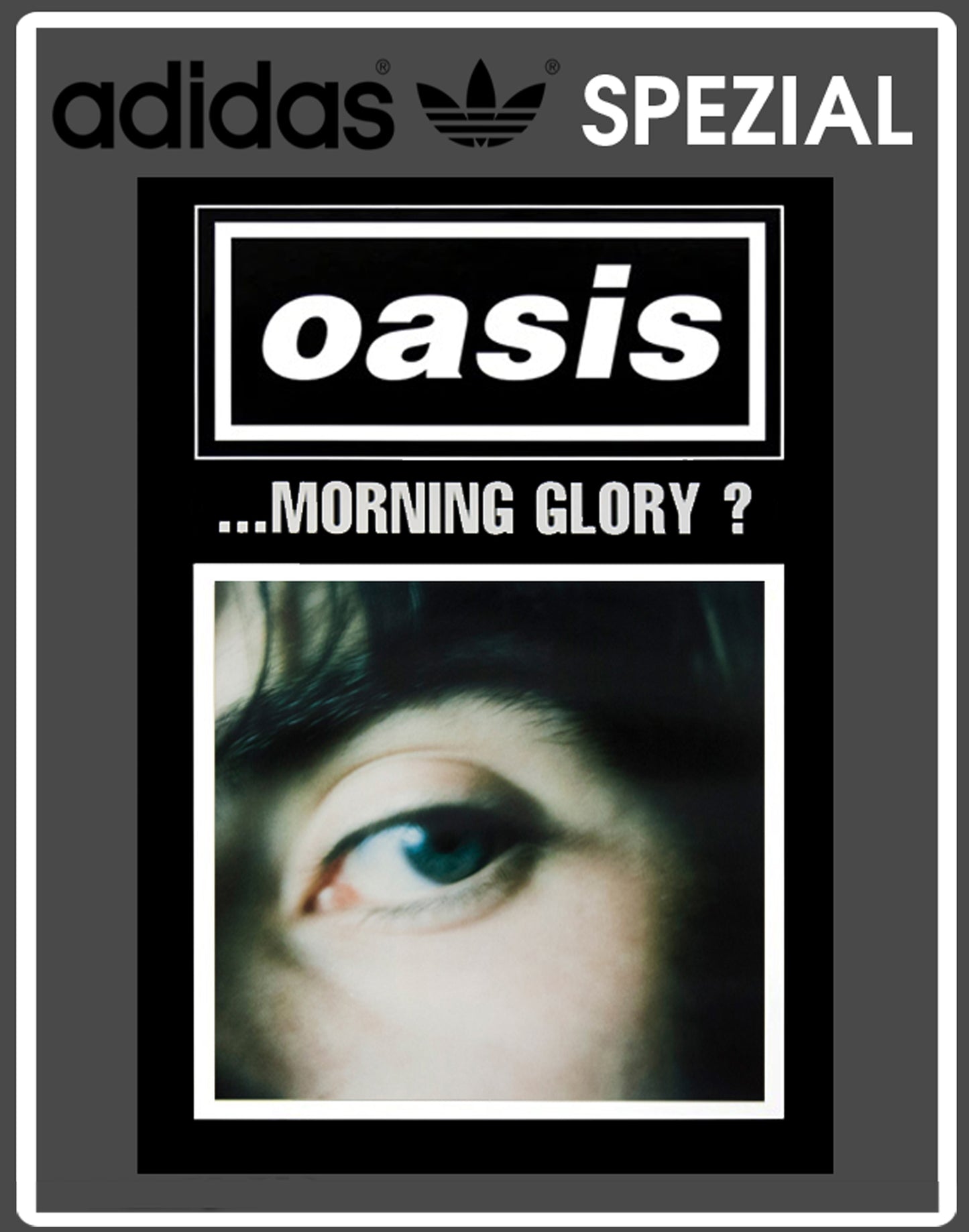 Limited edition Oasis What`s the story morning glory grey / black Adidas custom Handball Spezial trainers / sneakers