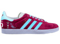 Limited edition Burnley FC Ashley Barnes inspired Claret / blue / white  Adidas custom Gazelle trainers / sneakers