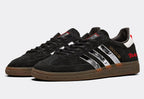 Limited edition The Clash black / red Adidas custom Handball Spezial trainers / sneakers